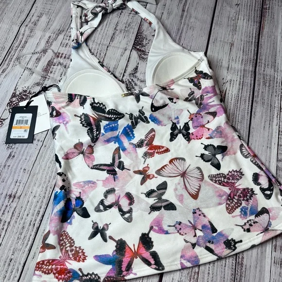 DKNY Butterfly Tankini Swim Top - Picture 2 of 5